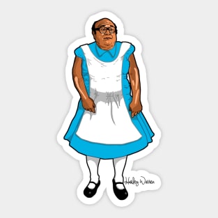 Danny DeVito as Alice In Wonderland Sticker